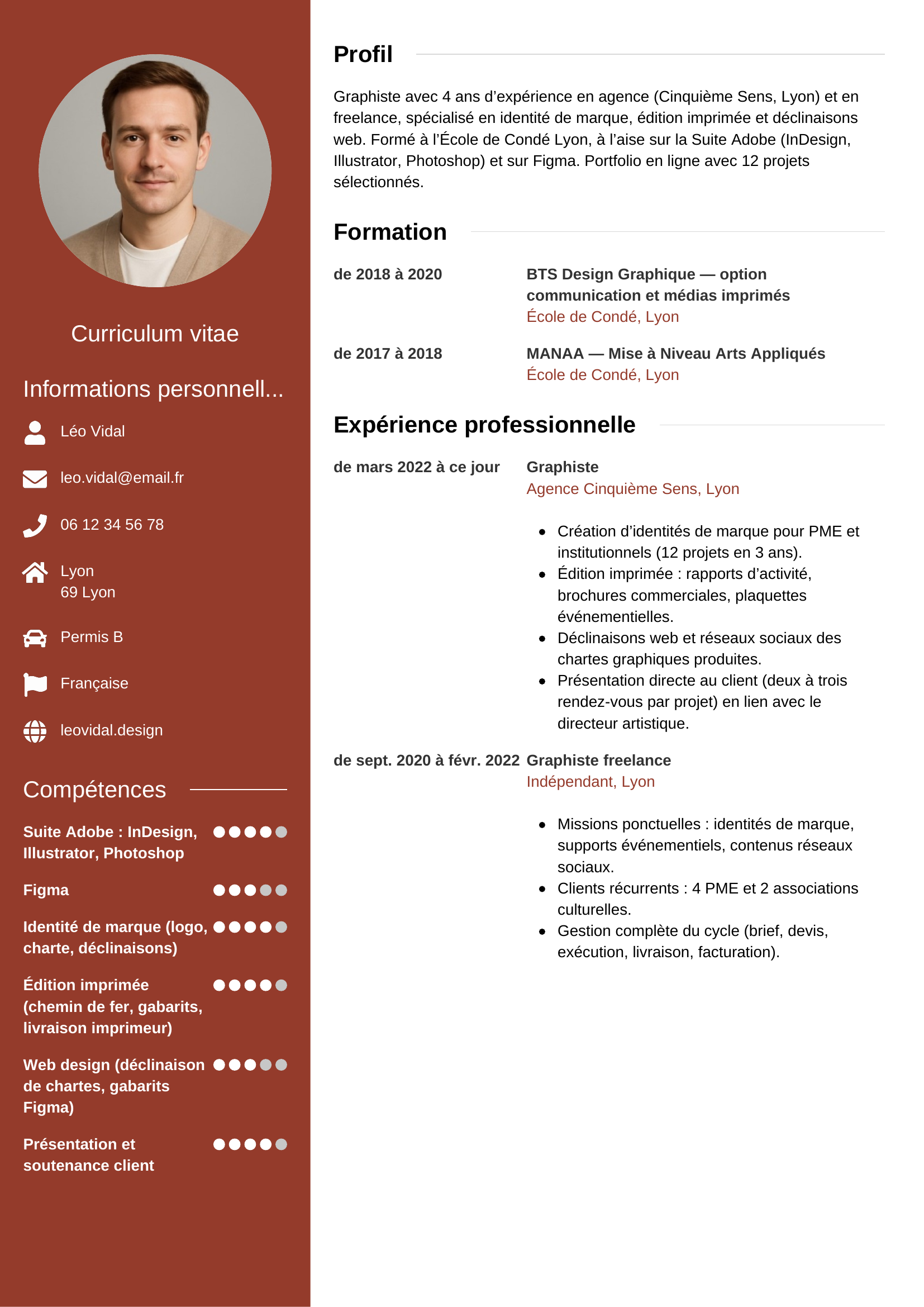 Exemple de CV graphiste