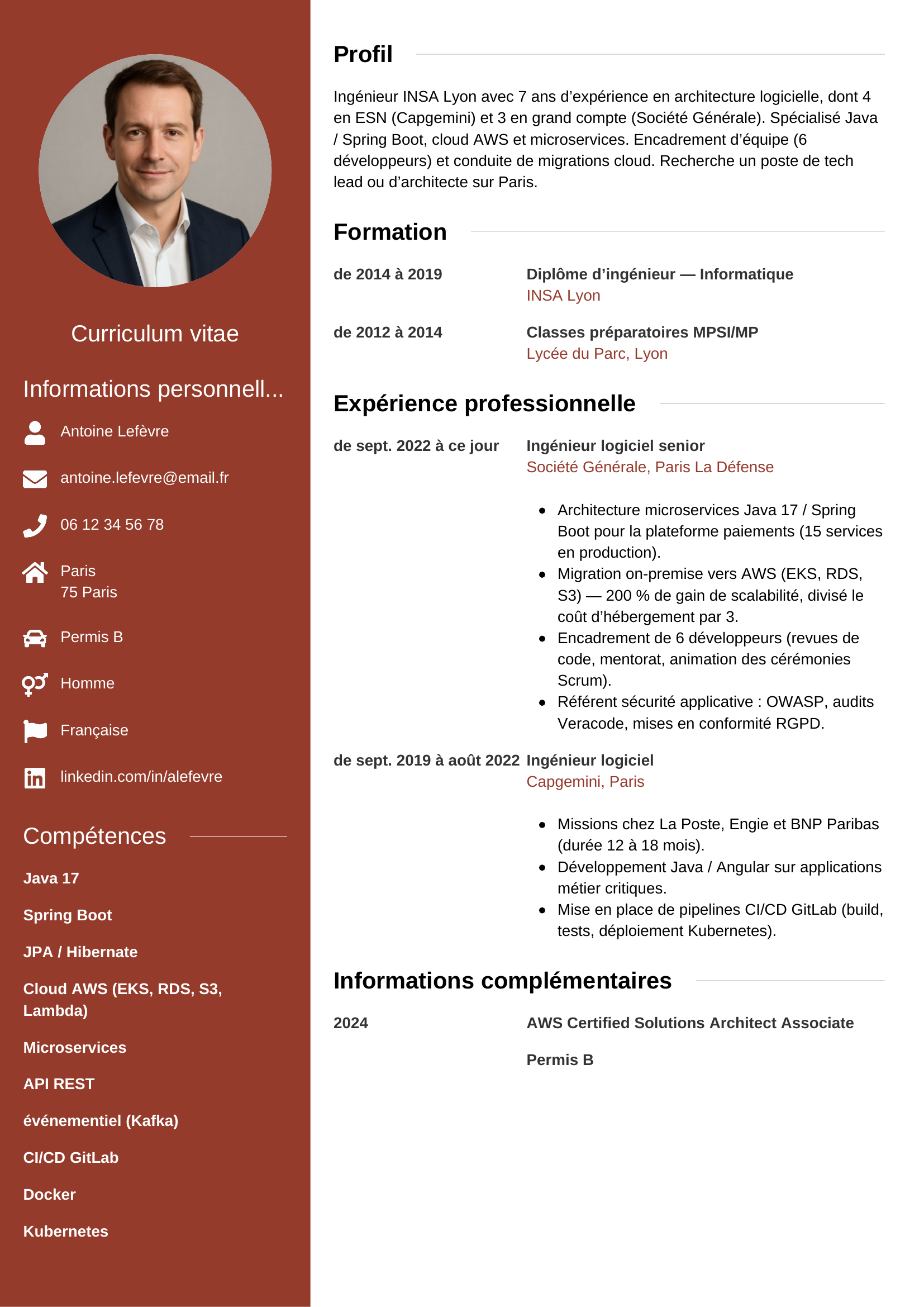 Exemple de CV ingénieur